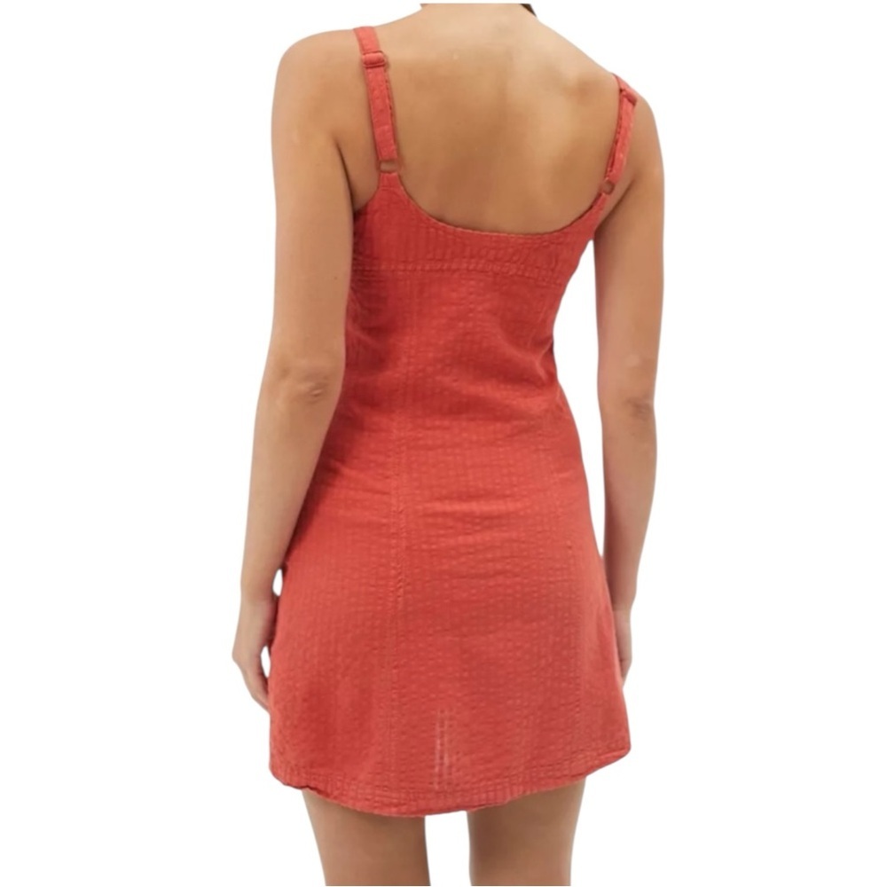 Urban Outfitters Why Not Seersucker Mini Dress Linen Blend Cutout Women Small - Picture 2 of 11